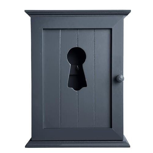 Dark Grey Key Cabinet - keyhole window