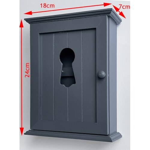 Dark Grey Key Cabinet - keyhole window 1
