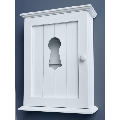 White Key Cabinet - Keyhole Window 1