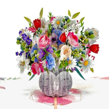 Cherished Moments Mixed Bouquet Pop-Up Card – Perfect for Mother's Day, Valentine's, Anniversaries, Birthdays & Special Occasions