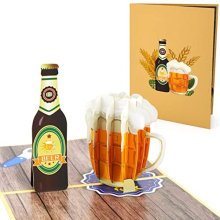3D Pop Up Card – Beer Theme, Birthday Card for Him, Fathers Day Card, Congratulations Card for Men, Greeting Card for Male Friend