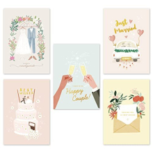 5x7 Wedding Greeting Cards with Envelopes (Bulk 10-Pack) Matching Peel-and-Seal Envelopes | Assorted Bulk | Engagement, Blank Notes Box Assorted