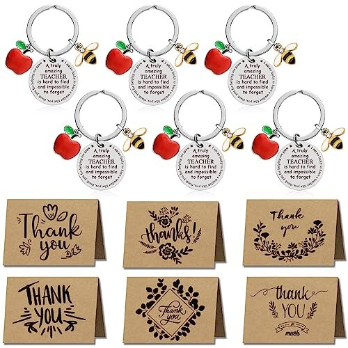 Thank You Teacher Cards - 6 Pack Thank You Teacher Gifts with Thank You ...