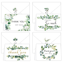 48 Packs of Thank You Cards with Matched White Envelopes – Greenery Design Perfect for Wedding, Baby Shower, Birthday, Small Business 4x6inch (682)