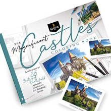 Castle Arts Castles Colouring Book | 36 Stunning Castles Curated by in-House Artists to Focus The Mind | with Colour Reference Guide | No Show-Thru