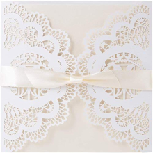 Elegant Invitations Cards Kits, 20PCs Laser Cut Lace Wedding Party Invitations Cards with Printable Paper and Envelopes for Engagement Wedding