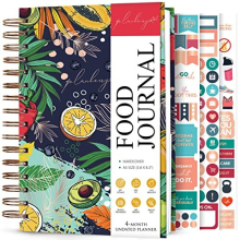 PLANBERRY Food Journal Premium - Voedingsplanner - Dieet- en calorie?tracker - Maaltijd- en bewegingsdagboek - Gewichtsverliesdagboek (Zomersmoothie)