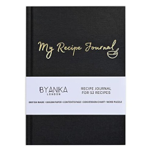Recipe Book For Own Recipes | Create Your Own Cookbook Journal | Hardback Notebook | Blank Diary To Write In | Cooking Organiser Family Cook Books |