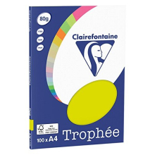 Trophee Copying Paper (A4, 80g/m², 100 Sheets) A4, 21 x 29.7 cm neon Green