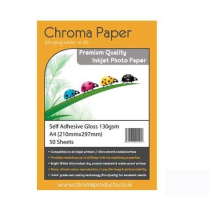 A4 Fully Self-Adhesive High Gloss Inkjet Photo Paper 130gsm (50 Sheets)