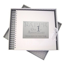 1st Paper Anniversary Year, Card & Memory Book, Glitter & Words, Wood, 27x30x4 cm