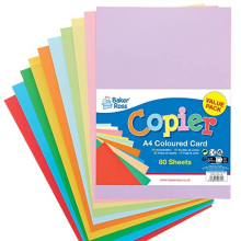 FX840 A4 Coloured Copier Card Pack - Pack of 80, Classroom Craft Essential, Arts and Crafts for Kids, School Supplies