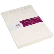 - Ref 20900L - G.Lalo Gummed Envelopes (Pack of 20) - C5 (162 x 229mm) in Size, 125gsm Paper, Adhesive Gummed Strip - Pure Cotton Vellum - Cream