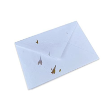 Handmade White Envelopes with Real Flower Petals - 5.25 x 7.25" (14 x 18 cm) Package of 25 - for Announcements, Wedding Invitations, Greeting Cards,