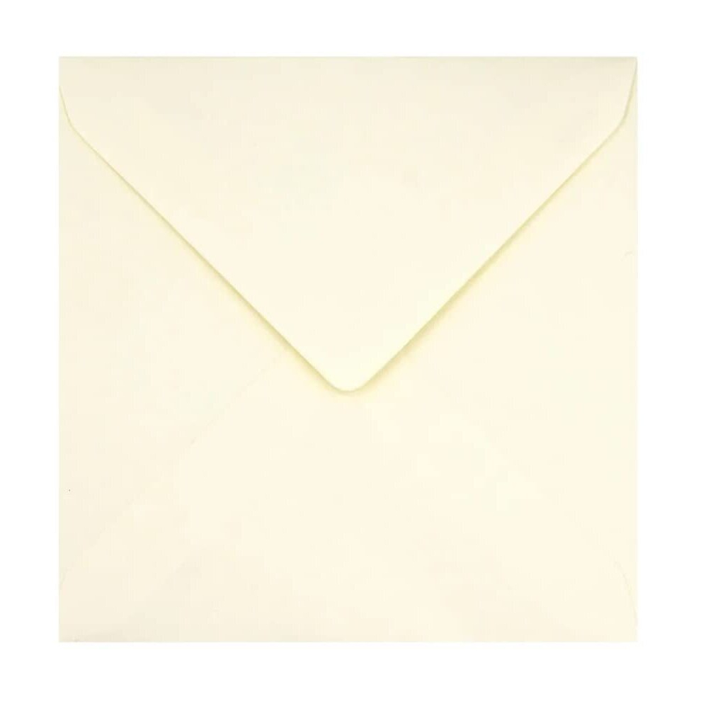 Square Coloured Envelope 164mm x 164mm Perfect for Christmas Cards, Greeting Cards, Wedding Invitations, Crafts Pack of 25 (Ivory)