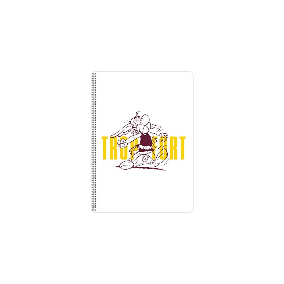 813058C - An Asterix Spiral Notebook - A4 21x29.7 cm 148 Lined Pages with 90g White Paper Margin - 1 Asterix visual and 1 Obelix visual, random-image-OPC-PD76J7S-NEW