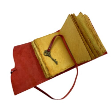 Deckle Red with Key Leather Journals - Vintage Leather Journal Men Women Travel Journal & Sketch Writing Journal Personal Diary Sketchbook Book of
