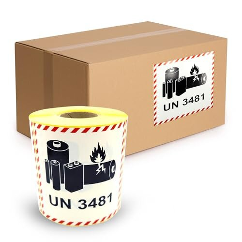 500 Dangerous Goods Labels UN 3481 100 x 100 mm - Contains Lithium-Ion ...