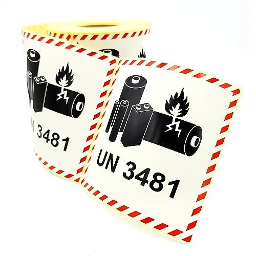 500 Dangerous Goods Labels Un 3481 100 X 100 Mm - Contains Lithium-ion 