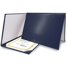 Diploma Cover Certificate Holder Graduation Covers for A4 Paper Classic Smooth Navy Blue