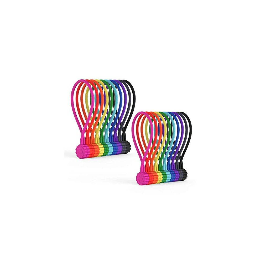 Magnetic Reusable Silicone Cable Ties, Phone Cord Holder, Magnetic Cable Ties for Headphone Cables, Charging Cable Organizer, Book Markers, Hanging