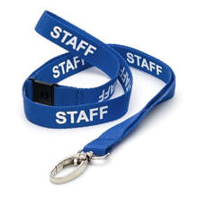 Blue Staff LANYARDS Breakaway Safety Lanyard Neck Strap Swivel Metal Clip for ID Card Holder - Pull Quick Release Design Pack of 10