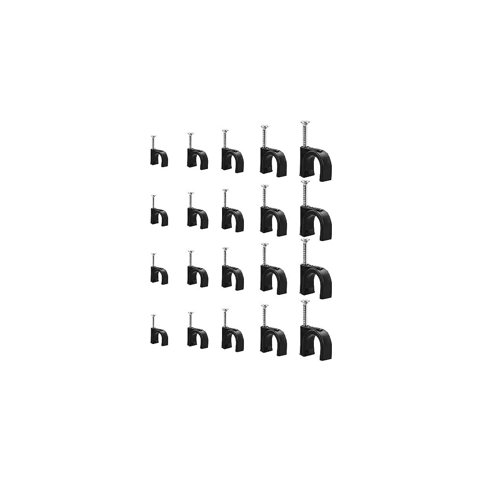 500Pcs 4 mm 6 mm 7 mm 8 mm 10 mm Cable Clips Round Cable Clamps Cable Holder for Ethernet Cable, Telephone Line, TV Cable, Wall Wire, Management Wire