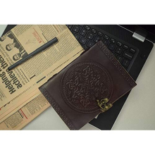 Celtic Brown Leather Journal With Brass C-Lock - Handmade Journal For Students, men & women | Sketchbook| Notebook Diary - 5 x 7 inches | 12 x 17 cm |