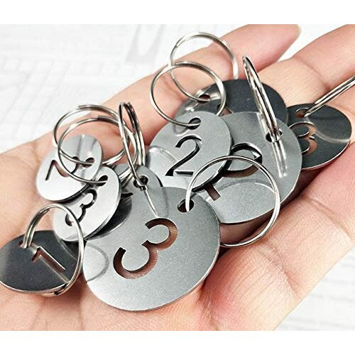 Hollowed Numbered Tags with Key Ring Stainless Steel Circle Tags (1-25) 1