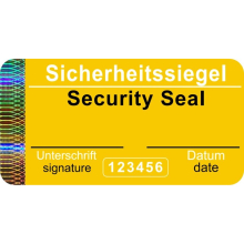 60 Pieces - Security Seal with Serial Number - 48x25mm Yellow, writable, Tamper Proof - Security Seal, Seal Sticker, Warranty Seal, Security Labels,