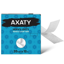 AXATY-(12meter*20mm) Hook and Loop Tape-Double Sided Self Adhesive Tape-Nylon Sticky Back Tape Heavy Duty & Water Repellent/Resistant-White for