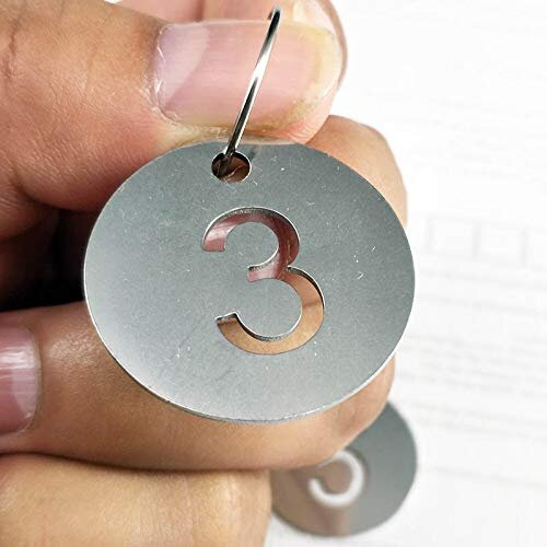 Hollowed Numbered Tags with Key Ring Stainless Steel Circle Tags (1-25) 2
