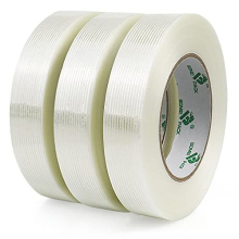 3 Pack Strong Mono Fiberglass Filament Tape,Reinforced Strapping Tape 150mic x 25mm x 50m for Heavy Duty Shipping box Packing Tape waterproof stright