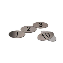 304 Stainless Steel Engraved Oval Table Black Numbers (1-20) Pubs Restaurants Clubs - 1 to 20