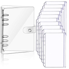 A5 Clear Soft PVC Notebook Cover and 10 PCS A5 Notebook Binder Loose Leaf Bags, Loose Leaf Personal Planner Binder Cover, Waterproof Binder Pockets