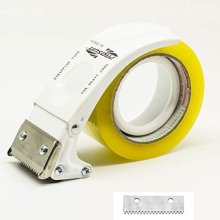 Tape Packing Dispenser Gun with Extra Blade, Easy-Mount 50mm (2 Inch) Tape Gun, Pistol Grip Carton Sealer (White)