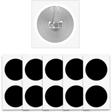 55 X NTAG215 NFC Stickers Black, Blank NFC 215 Tags Round 25mm(1 inch) Labels with 504 Bytes Memory 13.56MHz NFC Chip Programmable, Compatible with