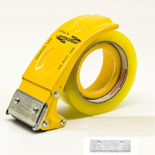 Tape Packing Dispenser Gun with Extra Blade, Easy-Mount 50mm (2 Inch) Tape Gun,Pistol Grip Carton Sealer, TG02 (Yellow)