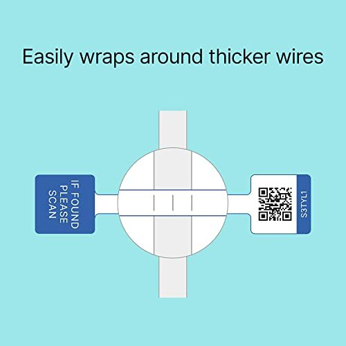 IT Assets and Device Cable Labels for Thick Cables - 100 Pack - Heavy Duty Adhesive - Suitable for All IT Equipment | Device Labels, QR Code Labels, 1
