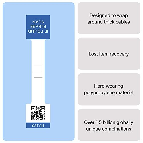 IT Assets and Device Cable Labels for Thick Cables - 100 Pack - Heavy Duty Adhesive - Suitable for All IT Equipment | Device Labels, QR Code Labels, 2