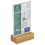 - Ref 86258D - Sign Holder with Wooden Base - Suitable for A6 Documents, Solid Oak Plinth, Visible Both Sides, PMMA (Acrylic) Material, Rigid & UV 2