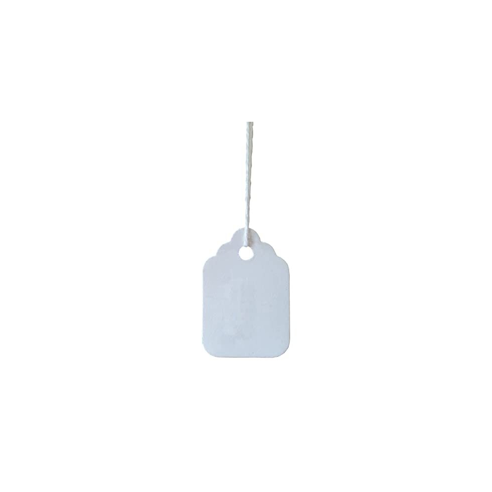 Strung Tags White Card Clothing Parcel Label String Hanging Gift Swing Tickets Kraft Hang Price Labelling 29mm x 20mm (Pack of 1000)