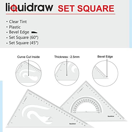 Set Square Triangular Scale Ruler 30cm Geometry Set of 3 Protractor Professional Architectural Engineering Drawing 1