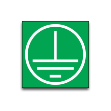 Earthing Electrical Labels - 19mm x 19mm Square - Price per Pack of 100 Green Earth Symbol Labels (P/NO. 7827354AMZ)