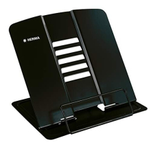19972 Reading Stand for Books, Black, Foldable Metal Book Stand for Kids, Bookend for Boys and Girls, Adjustable Cookbook Holder for School, Office