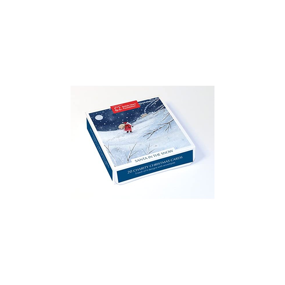Museums & Galleries British Heart Foundation Santa In The Snow Pack Of 20 Charity Christmas Cards With Envelopes White