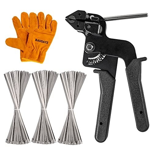 300PCS Stainless Steel Cable Ties and SelfLocking Metal Tie Wraps Gun Kit Metal Cable Ties Gun