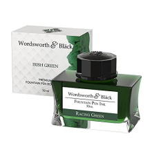 Wordsworth and Black Fountain Pen Ink Bottle (50 ml) Premium Luxury Edition, [Racing Green] Fountain Pens Bottled Ink; Classic Designed Bottle Smooth