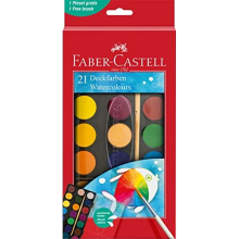 Conjunto de aquarela - FABER-CASTELL - 125027 - 21 cores - Pincéis incluídos - Paleta de mistura