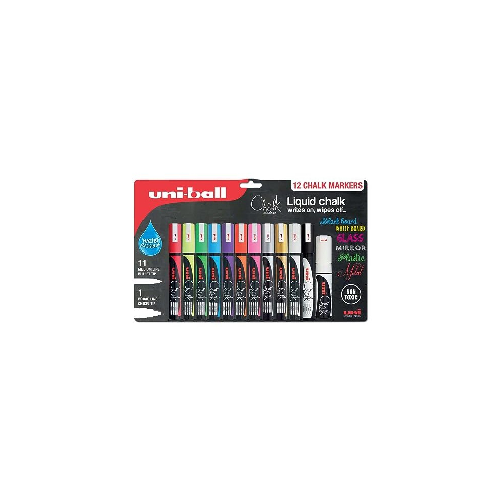 Liquid Chalk Markers 12 Pack Water Resistant
